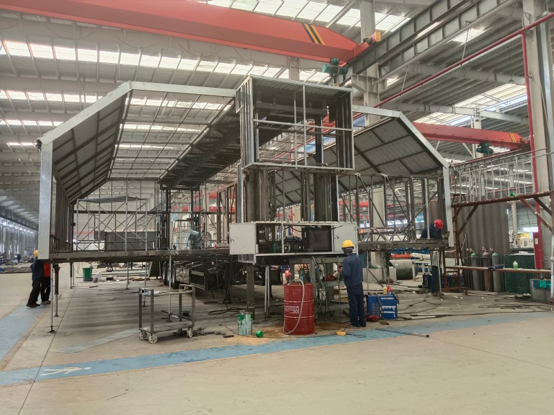 Expandable event trailer under production inside LZM factory in China.jpg